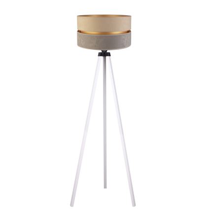 Duolla - Lattialamppu DUO 1xE27/60W/230V halkaisija 44 cm beige/harmaa/valkoinen