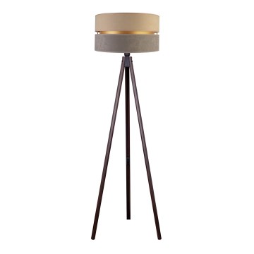 Duolla - Lattialamppu DUO 1xE27/60W/230V halkaisija 44 cm beige/harmaa/wenge