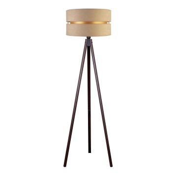Duolla - Lattialamppu DUO 1xE27/60W/230V halkaisija 44 cm beige/wenge