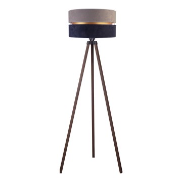 Duolla - Lattialamppu DUO 1xE27/60W/230V halkaisija 44 cm harmaa/sininen/ruskea