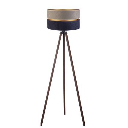 Duolla - Lattialamppu DUO 1xE27/60W/230V halkaisija 44 cm harmaa/sininen/ruskea