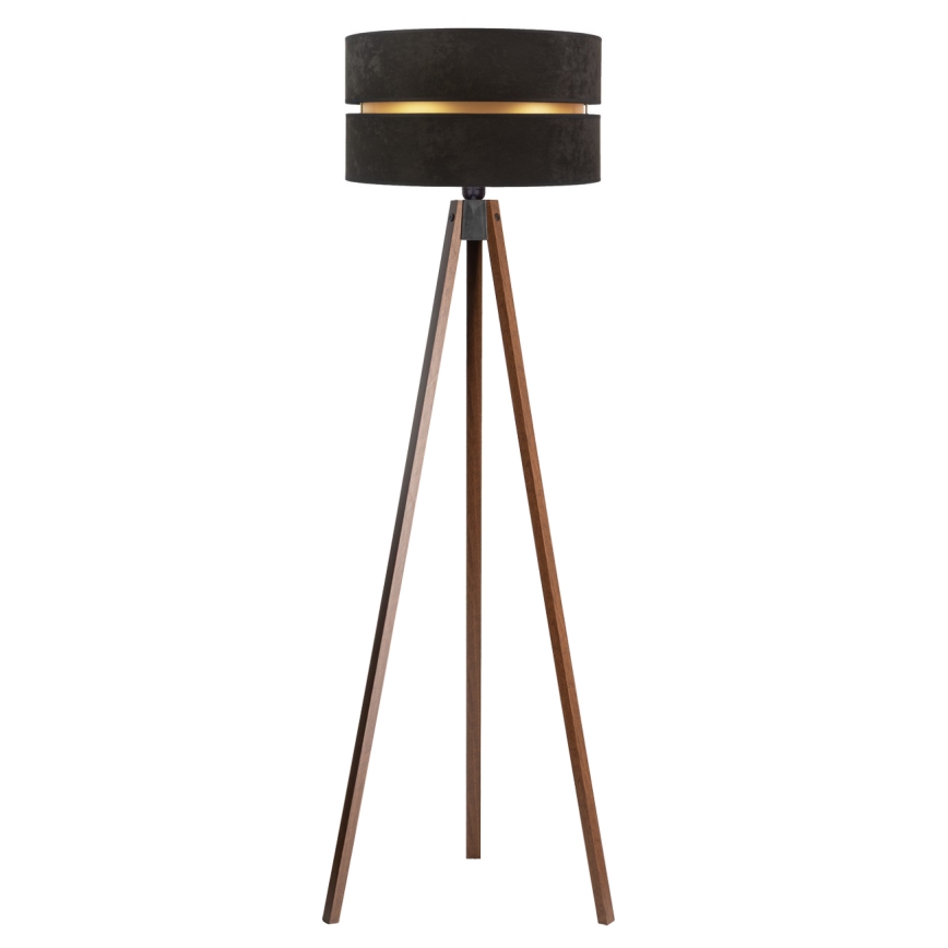 Duolla - Lattialamppu DUO 1xE27/60W/230V halkaisija 44 cm musta/wenge