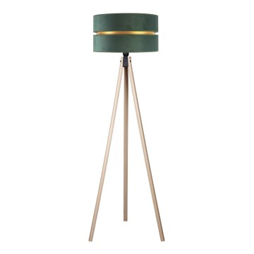 Duolla - Lattialamppu DUO 1xE27/60W/230V halkaisija 44 cm vihreä/beige