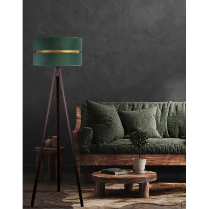 Duolla - Lattialamppu DUO 1xE27/60W/230V halkaisija 44 cm vihreä/wenge