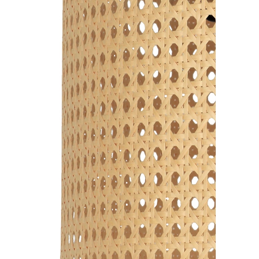 Duolla - Lattialamppu ROLLER 1xE27/15W/230V halkaisija 45 cm rottinki/musta