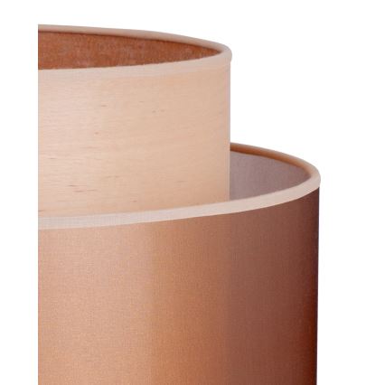 Duolla - Lattialamppu WOOD BOHO 1xE27/15W/230V halkaisija 45 cm kupari/ruskea/beige