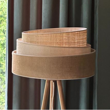 Duolla - Lattialamppu YUTE TRIO 1xE27/15W/230V halkaisija 45 cm ruskea/harmaa/beige