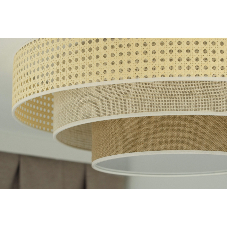 Duolla - LED-kattovalaisin LUNETA LED/26W/230V halkaisija 60 cm 4000K rottinki/beige/ruskea