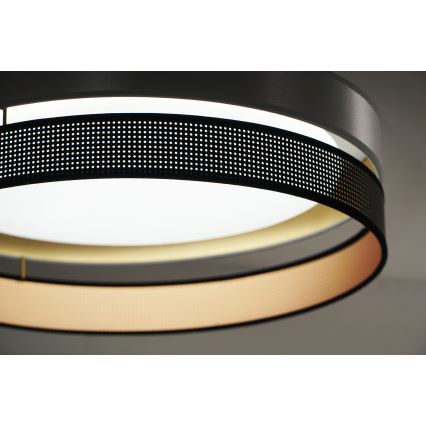 Duolla - LED-kattovalaisin ROLLER DUO SHINY LED/24W/230V halkaisija 45 cm hopea/musta