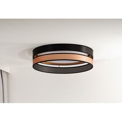 Duolla - LED-kattovalaisin ROLLER DUO SHINY LED/24W/230V halkaisija 45 cm musta/kupari