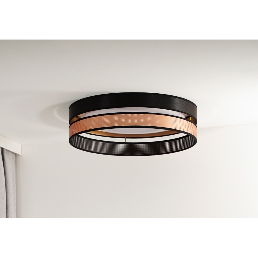 Duolla - LED-kattovalaisin ROLLER DUO SHINY LED/24W/230V halkaisija 45 cm musta/kupari