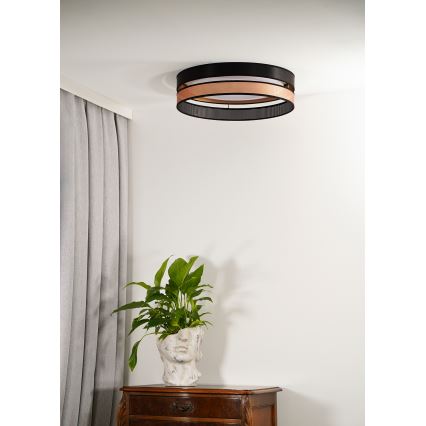 Duolla - LED-kattovalaisin ROLLER DUO SHINY LED/24W/230V halkaisija 45 cm musta/kupari