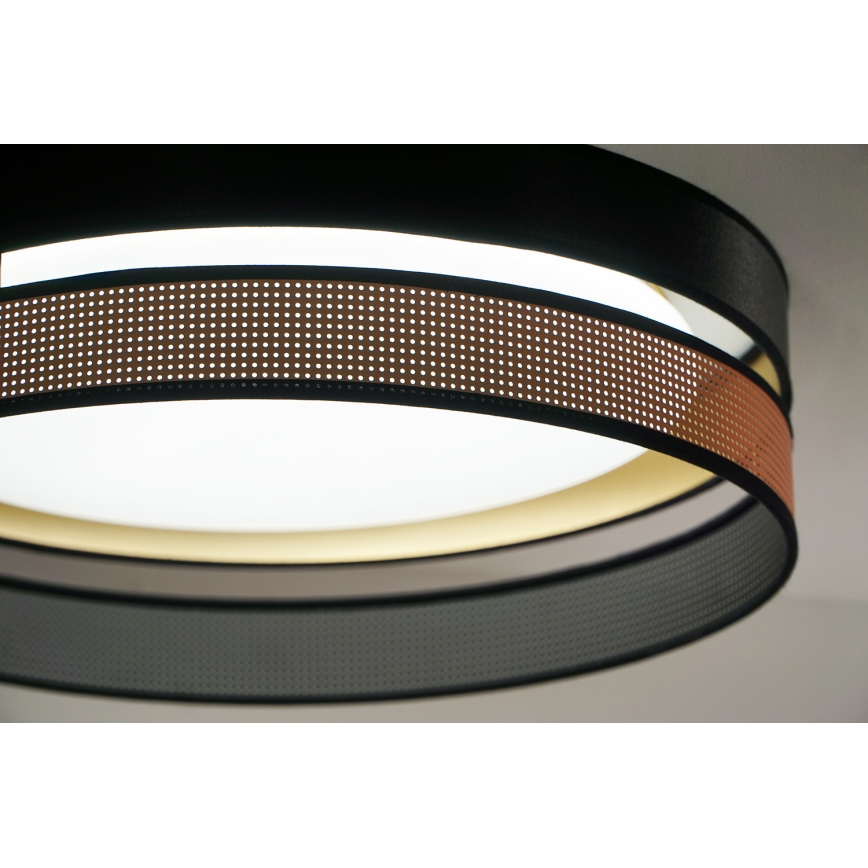 Duolla - LED-kattovalaisin ROLLER DUO SHINY LED/24W/230V halkaisija 45 cm musta/kupari