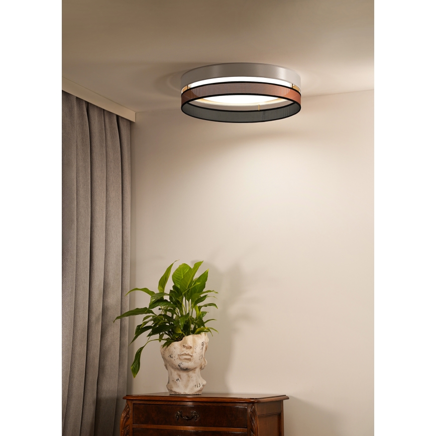 Duolla - LED-kattovalaisin ROLLER DUO SHINY LED/24W/230V halkaisija 45 cm valkoinen/kupari