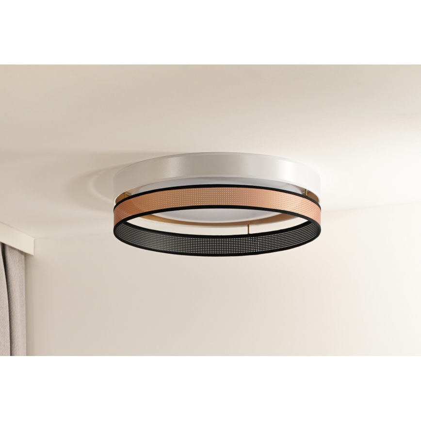 Duolla - LED-kattovalaisin ROLLER DUO SHINY LED/24W/230V halkaisija 45 cm valkoinen/kupari