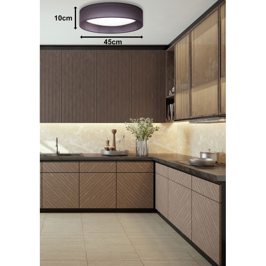 Duolla - LED-kattovalaisin ROLLER LED/24W/230V halkaisija 45 cm antrasiitti