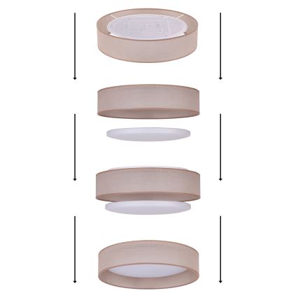 Duolla - LED-kattovalaisin ROLLER LED/24W/230V halkaisija 45 cm beige