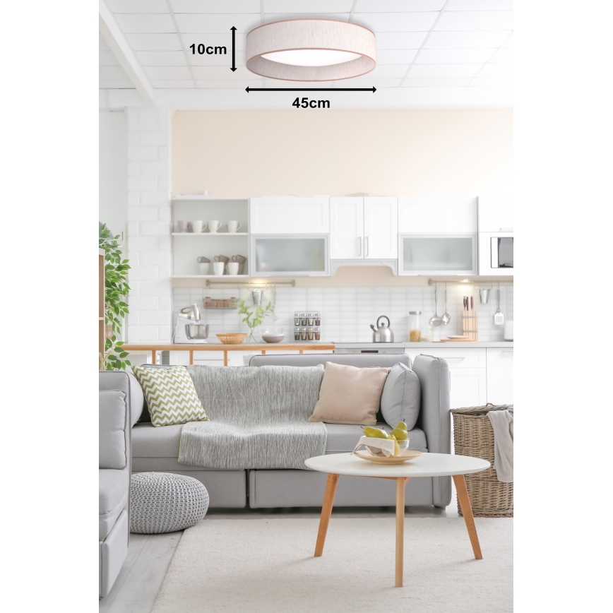 Duolla - LED-kattovalaisin ROLLER LED/24W/230V halkaisija 45 cm beige
