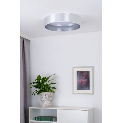Duolla - LED-kattovalaisin ROLLER LED/24W/230V halkaisija 45 cm hopea