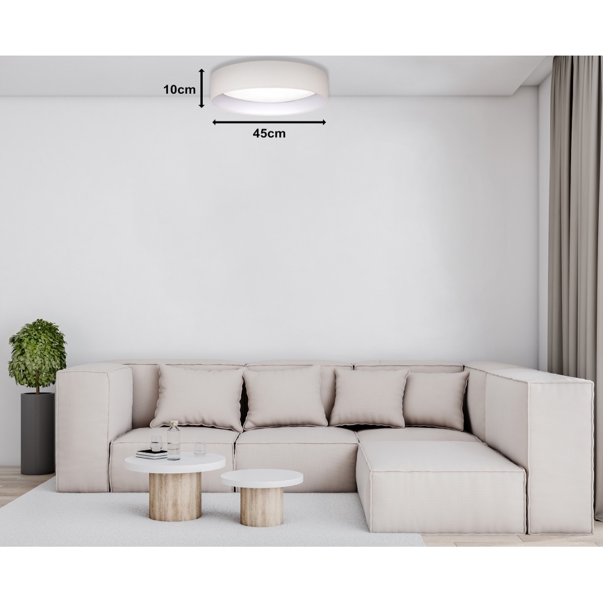 Duolla - LED-kattovalaisin ROLLER LED/24W/230V halkaisija 45 cm kerma