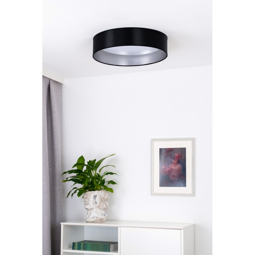 Duolla - LED-kattovalaisin ROLLER LED/24W/230V halkaisija 45 cm musta/hopea