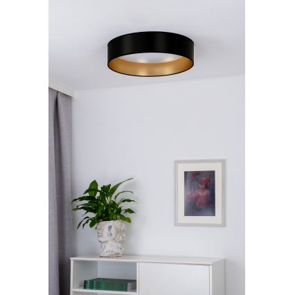 Duolla - LED-kattovalaisin ROLLER LED/24W/230V halkaisija 45 cm musta/kulta