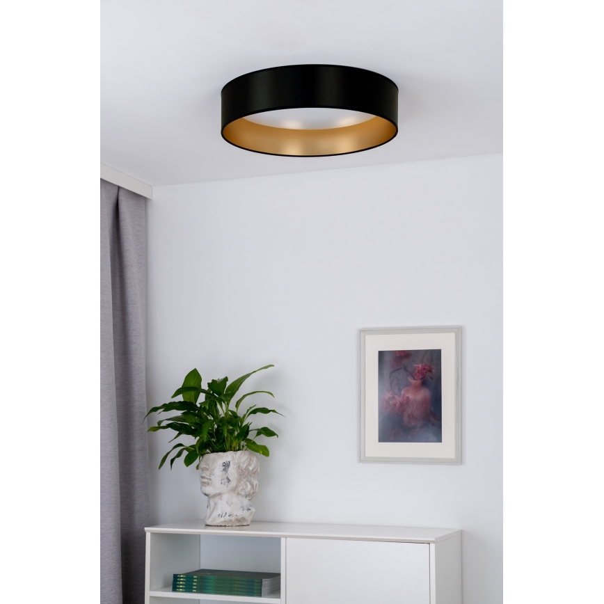 Duolla - LED-kattovalaisin ROLLER LED/24W/230V halkaisija 45 cm musta/kulta