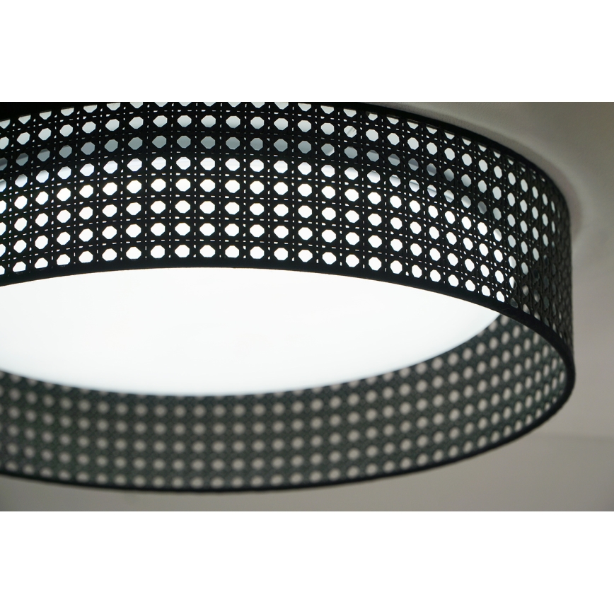 Duolla - LED-kattovalaisin ROLLER RATTAN LED/24W/230V halkaisija 45 cm musta