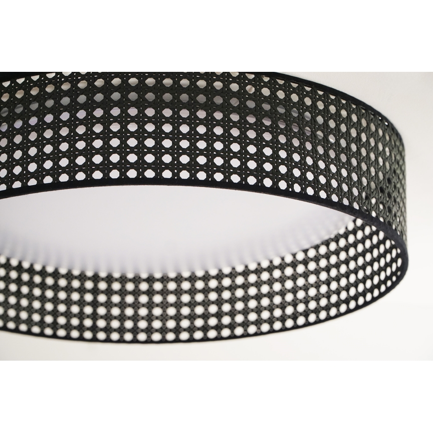 Duolla - LED-kattovalaisin ROLLER RATTAN LED/24W/230V halkaisija 45 cm musta