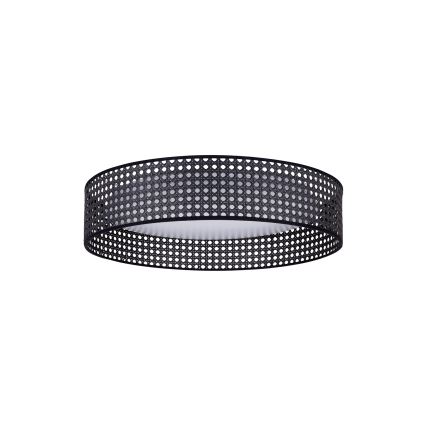 Duolla - LED-kattovalaisin ROLLER RATTAN LED/24W/230V halkaisija 45 cm musta