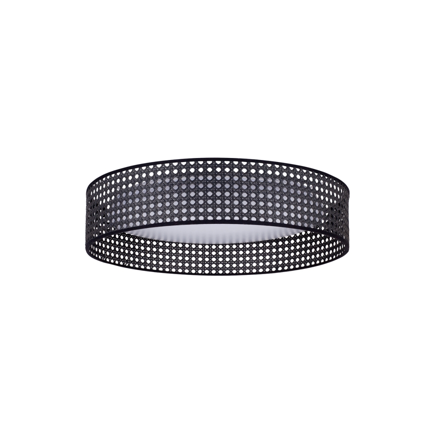 Duolla - LED-kattovalaisin ROLLER RATTAN LED/24W/230V halkaisija 45 cm musta