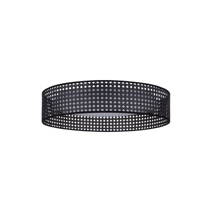 Duolla - LED-kattovalaisin ROLLER RATTAN LED/24W/230V halkaisija 45 cm musta