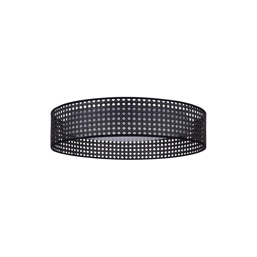 Duolla - LED-kattovalaisin ROLLER RATTAN LED/24W/230V halkaisija 45 cm musta