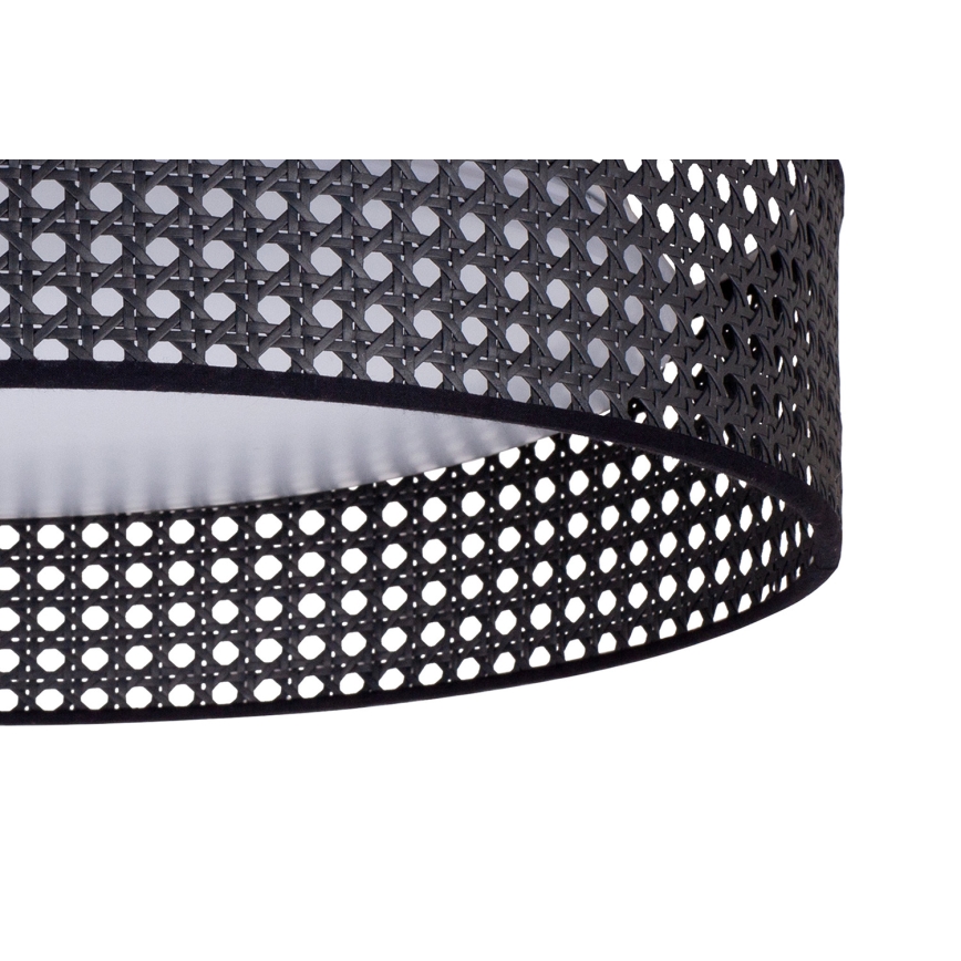 Duolla - LED-kattovalaisin ROLLER RATTAN LED/24W/230V halkaisija 45 cm musta