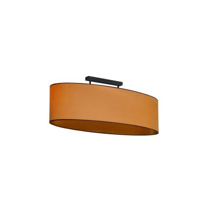 Duolla - Kiinnitettävä kattovalaisin OVAL VEGAN 2xE27/15W/230V ruskea