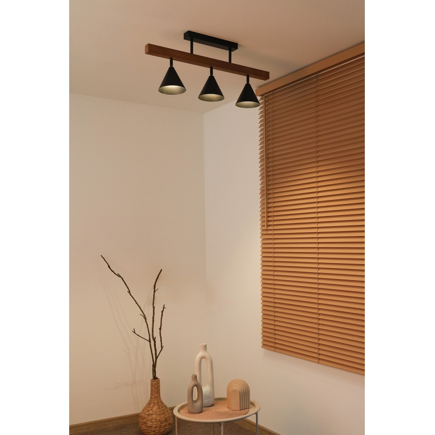 Duolla - Pintakiinnitteinen kattovalaisin IRONLINE 3xG9/3W/230V mänty tammi/musta