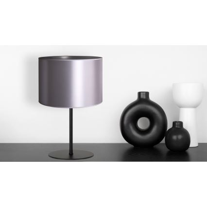 Duolla - Pöytävalaisin CANNES 1xE14/15W/230V halkaisija 20 cm hopea/musta