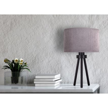 Duolla - Pöytävalaisin LYON 1xE27/15W/230V halkaisija 30 cm harmaa