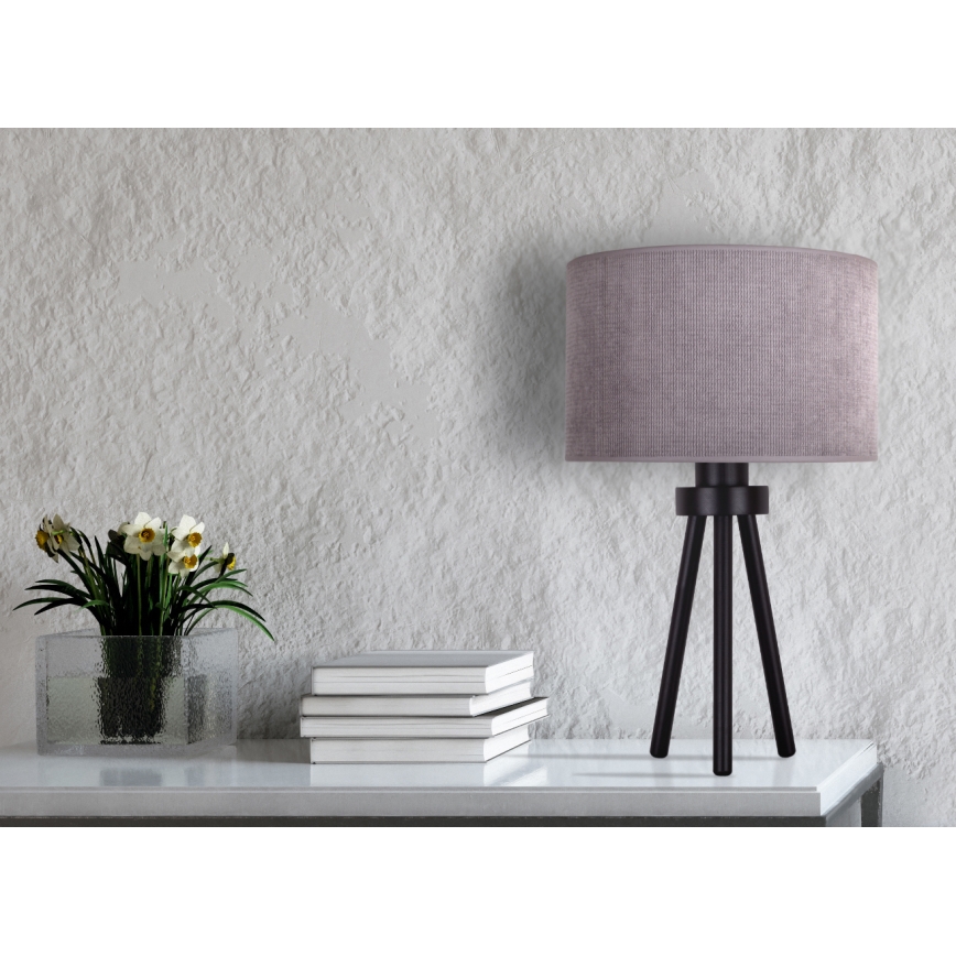 Duolla - Pöytävalaisin LYON 1xE27/15W/230V halkaisija 30 cm harmaa