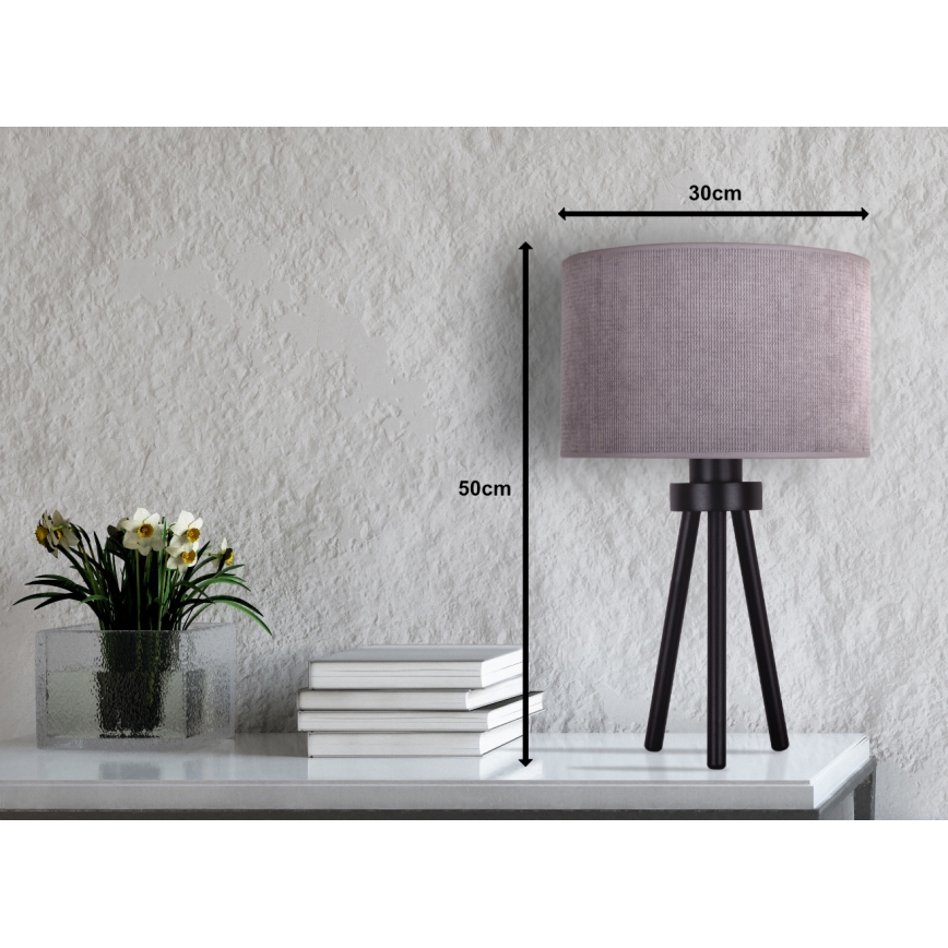 Duolla - Pöytävalaisin LYON 1xE27/15W/230V halkaisija 30 cm harmaa