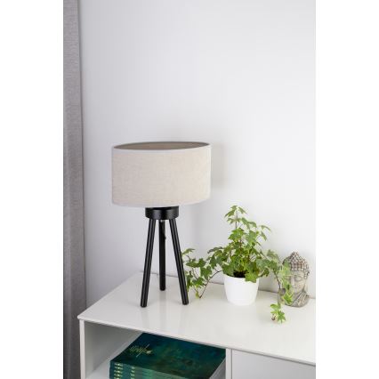 Duolla - Pöytävalaisin OVAL 1xE27/15W/230V halkaisija 30 cm harmaa