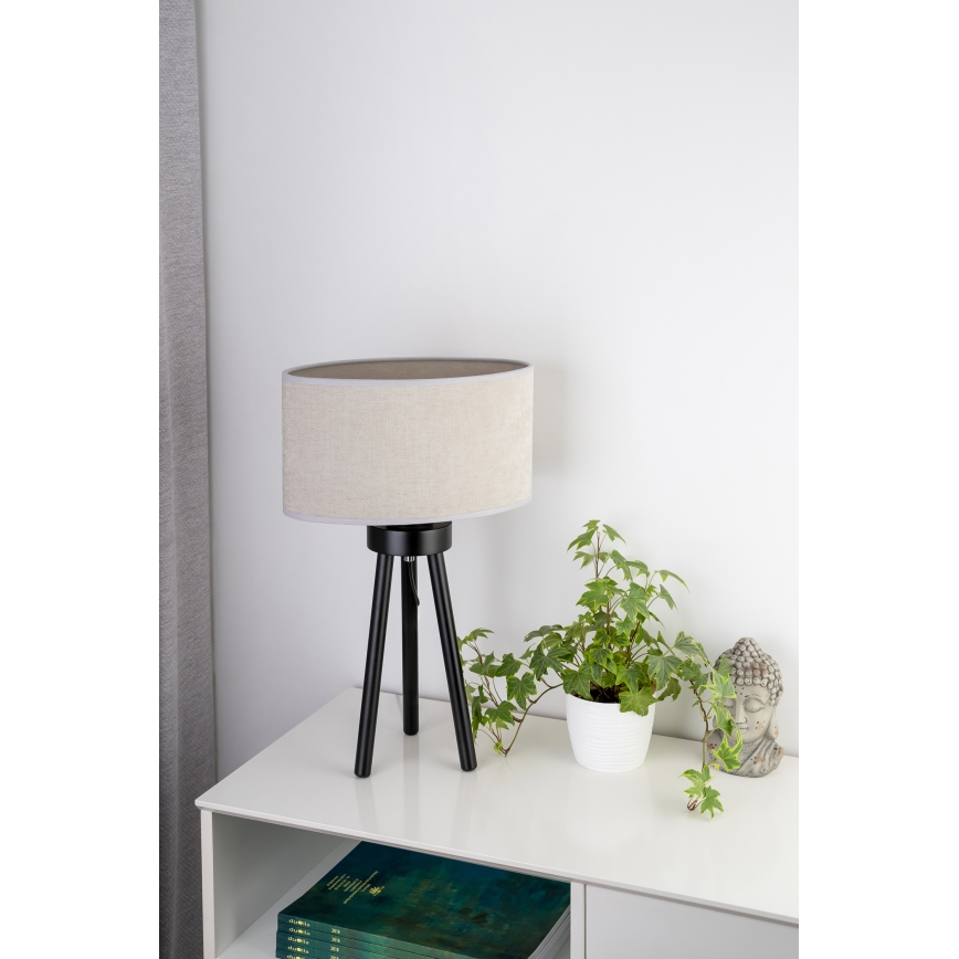 Duolla - Pöytävalaisin OVAL 1xE27/15W/230V halkaisija 30 cm harmaa