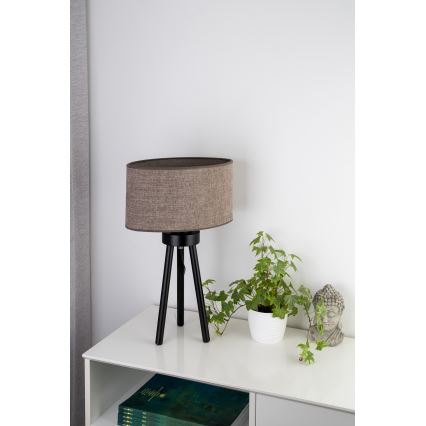 Duolla - Pöytävalaisin OVAL 1xE27/15W/230V halkaisija 30 cm ruskea