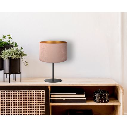 Duolla - Pöytävalaisin ROLLER 1xE14/15W/230V halkaisija 20 cm beige/kulta