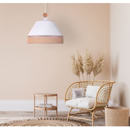 Duolla - Riippuvalaisin AVIGNON 1xE27/15W/230V d. 50 cm valkoinen/ruskea