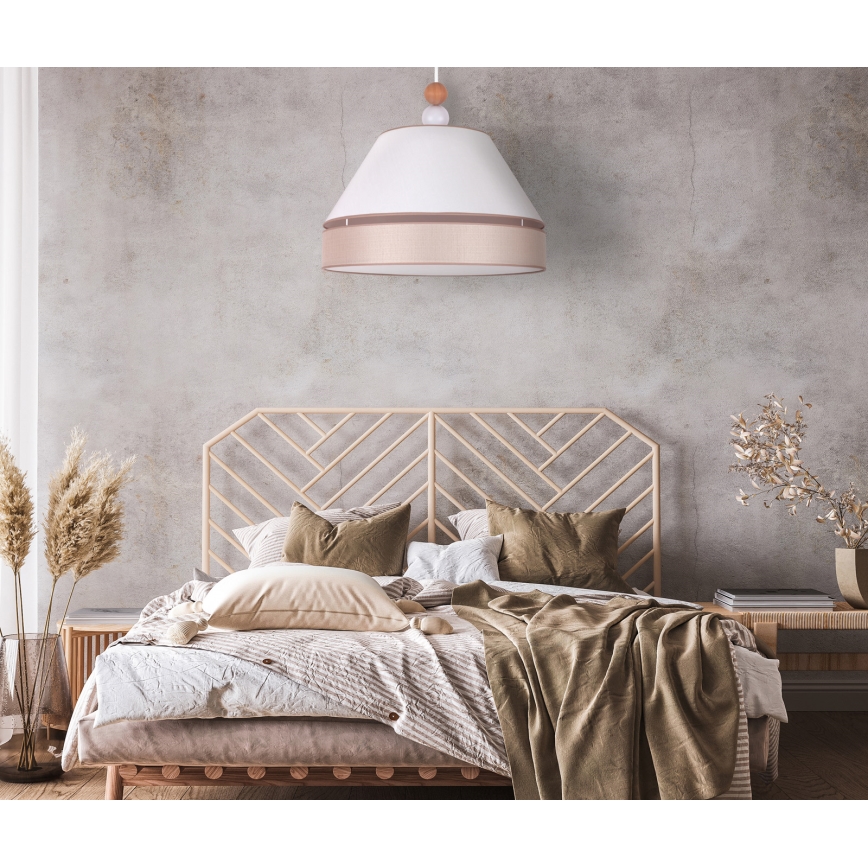 Duolla - Riippuvalaisin AVIGNON 1xE27/15W/230V d. 60 cm valkoinen/beige