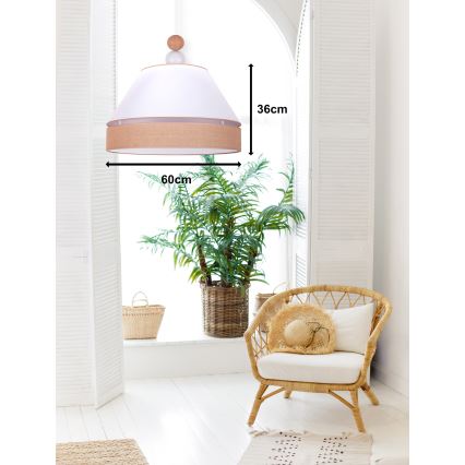 Duolla - Riippuvalaisin AVIGNON 1xE27/15W/230V d. 60 cm valkoinen/ruskea