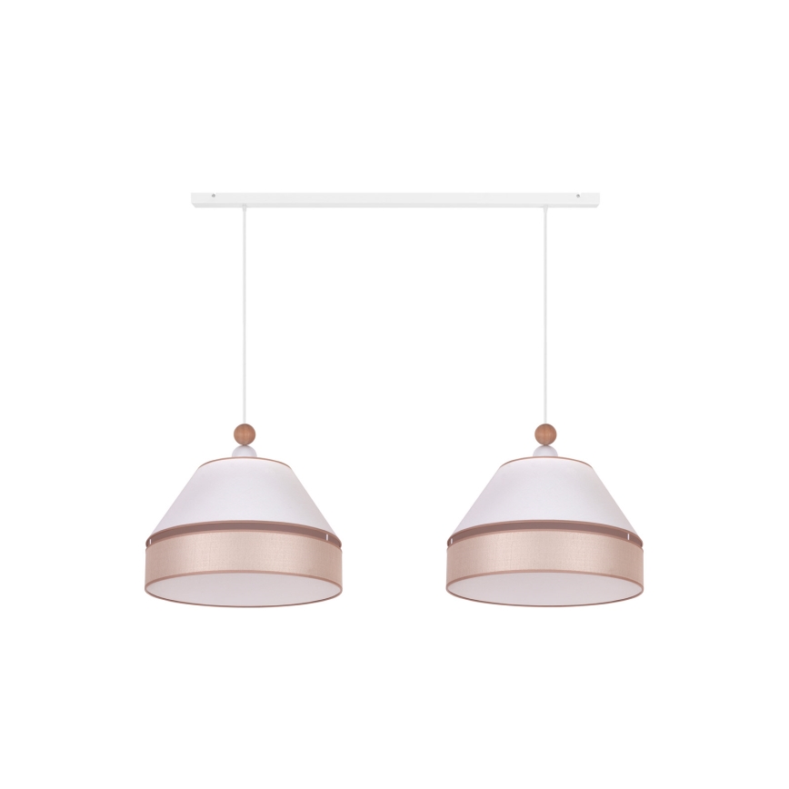 Duolla - Riippuvalaisin AVIGNON 2xE27/15W/230V valkoinen/beige