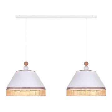 Duolla - Riippuvalaisin AVIGNON 2xE27/15W/230V valkoinen/rottinki