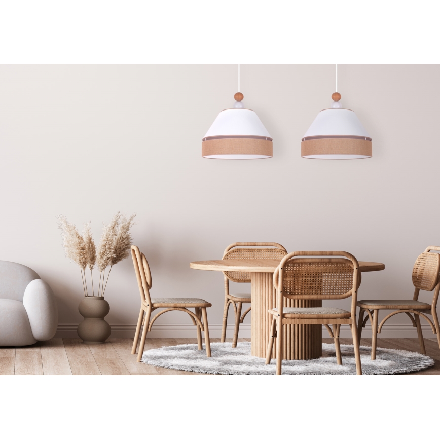 Duolla - Riippuvalaisin AVIGNON 2xE27/15W/230V valkoinen/ruskea